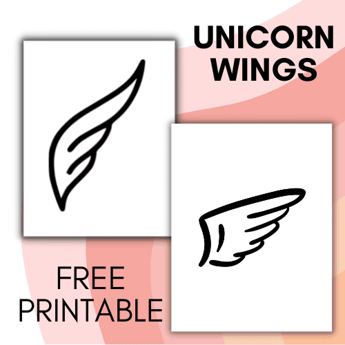 mockup of printable unicorn wing template stencil