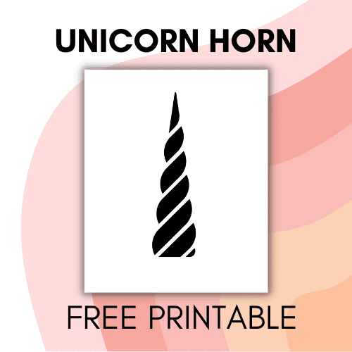mockup of a printable template unicorn horn stencil

