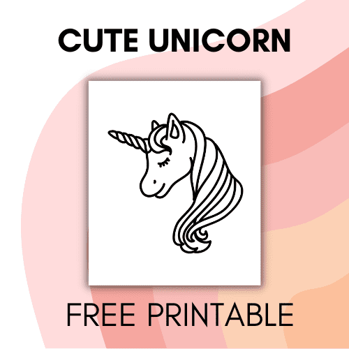 mockup of a cute unicorn printable template