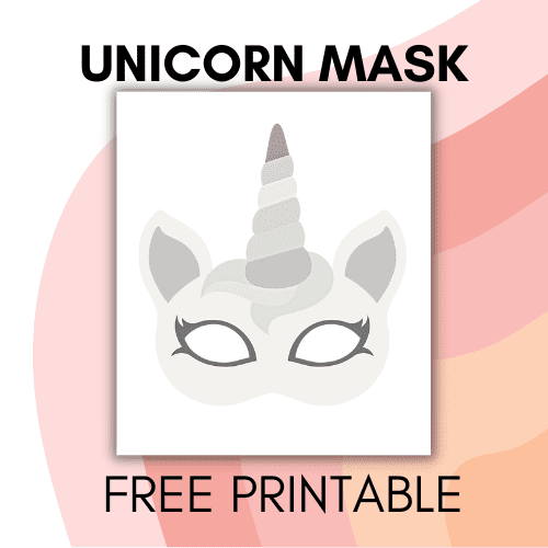 mockup of a printable unicorn mask template