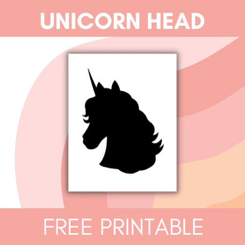 mockup of unicorn head printable stencil template